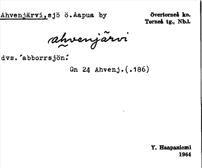 Bild på arkivkortet för arkivposten Ahvenjärvi