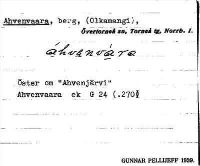 Bild på arkivkortet för arkivposten Ahvenvaara