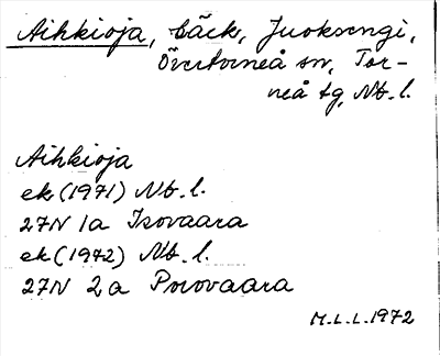 Bild på arkivkortet för arkivposten Aihkioja