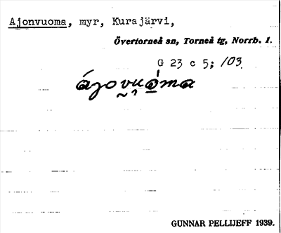 Bild på arkivkortet för arkivposten Ajonvuoma