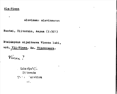 Bild på arkivkortet för arkivposten Ala-Vinsa