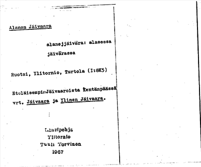 Bild på arkivkortet för arkivposten Alanen Jäivaara