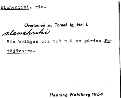 Bild på arkivkortet för arkivposten Alanenrihi