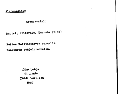 Bild på arkivkortet för arkivposten Alanenvainio