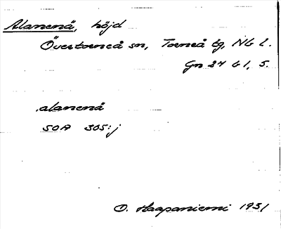 Bild på arkivkortet för arkivposten Alanenä