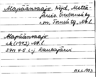 Bild på arkivkortet för arkivposten Alapäänsaajo