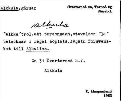 Bild på arkivkortet för arkivposten Alkkula