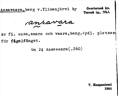 Bild på arkivkortet för arkivposten Ansavaara