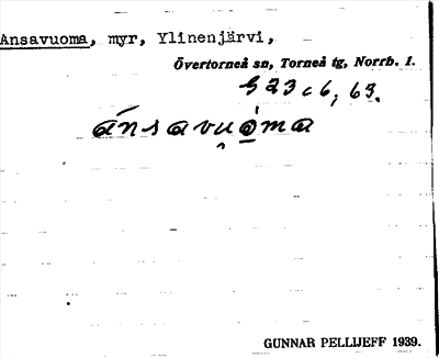 Bild på arkivkortet för arkivposten Ansavuoma