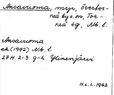 Bild på arkivkortet för arkivposten Ansavuoma