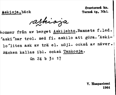 Bild på arkivkortet för arkivposten Askioja