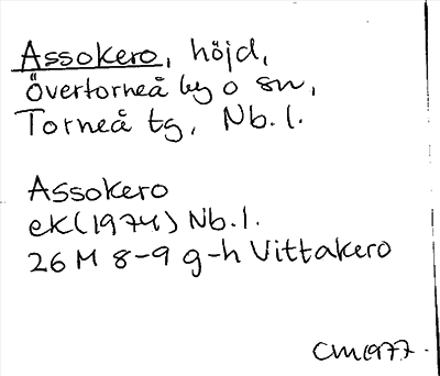 Bild på arkivkortet för arkivposten Assokero