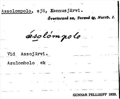 Bild på arkivkortet för arkivposten Assolompolo