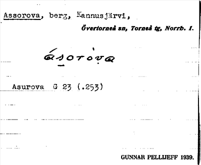 Bild på arkivkortet för arkivposten Assorova