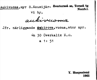 Bild på arkivkortet för arkivposten Aukivuoma