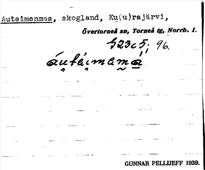 Bild på arkivkortet för arkivposten Auteimenmaa