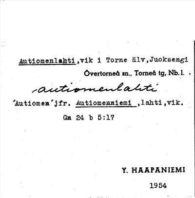 Bild på arkivkortet för arkivposten Autiomenlahti