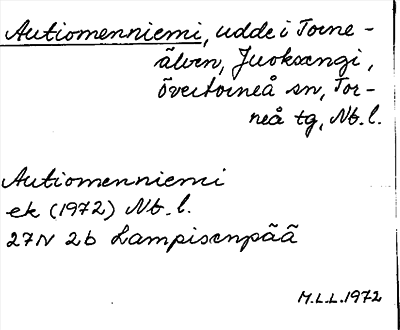 Bild på arkivkortet för arkivposten Autiomenniemi