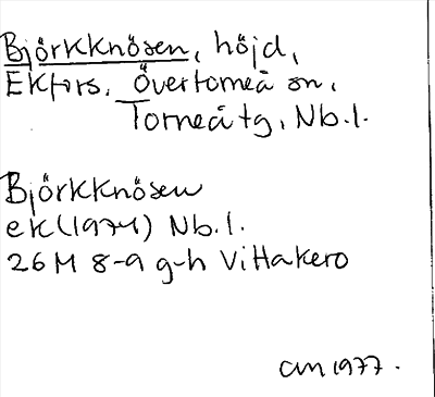 Bild på arkivkortet för arkivposten Björkknösen