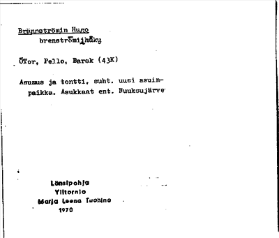 Bild på arkivkortet för arkivposten Brännströmin Hugo