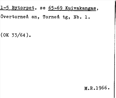 Bild på arkivkortet för arkivposten Bytorpet, se 65-69 Kuivakangas