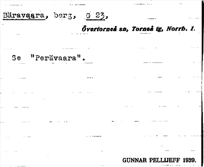 Bild på arkivkortet för arkivposten Bäravaara