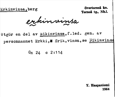 Bild på arkivkortet för arkivposten Erkinvinsa