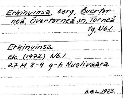 Bild på arkivkortet för arkivposten Erkinvinsa