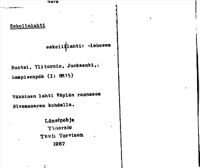Bild på arkivkortet för arkivposten Eskelinlahti