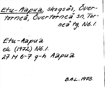 Bild på arkivkortet för arkivposten Etu-Aapua