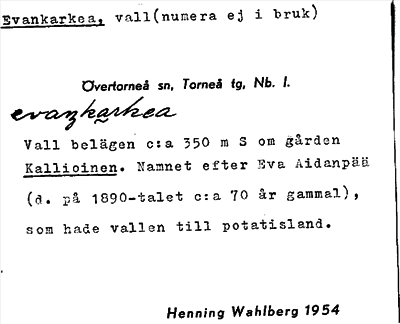 Bild på arkivkortet för arkivposten Evankarkaa