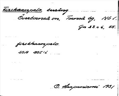 Bild på arkivkortet för arkivposten Firskaanpalo