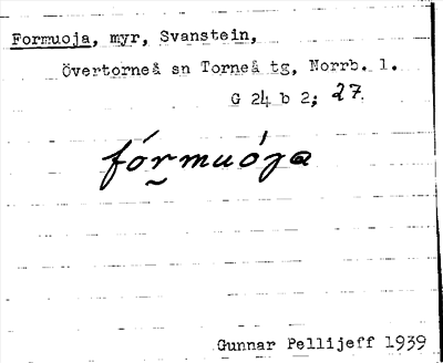 Bild på arkivkortet för arkivposten Formuoja