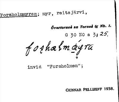 Bild på arkivkortet för arkivposten Forsholmmyran