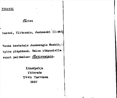 Bild på arkivkortet för arkivposten Fäärtti