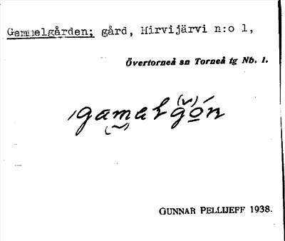 Bild på arkivkortet för arkivposten Gammelgården