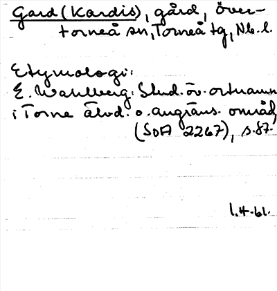 Bild på arkivkortet för arkivposten Gard (Kardis)