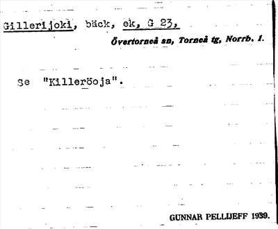 Bild på arkivkortet för arkivposten Gillerijoki, se Killeröoja