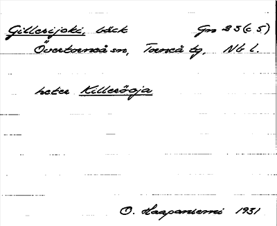 Bild på arkivkortet för arkivposten Gillerijoki