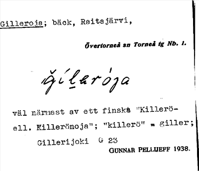 Bild på arkivkortet för arkivposten Gilleroja