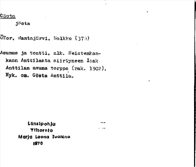 Bild på arkivkortet för arkivposten Gösta