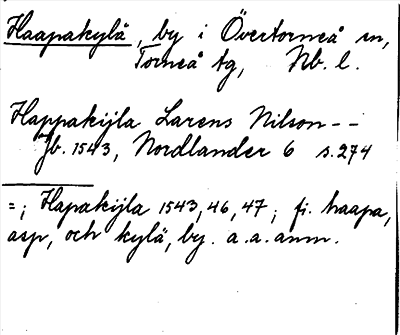 Bild på arkivkortet för arkivposten Haapakylä