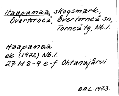 Bild på arkivkortet för arkivposten Haapamaa