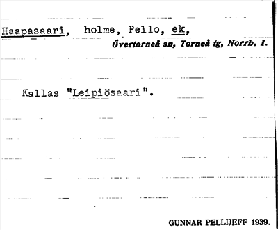 Bild på arkivkortet för arkivposten Haapasaari