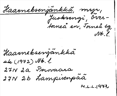 Bild på arkivkortet för arkivposten Haarneksenjänkkä