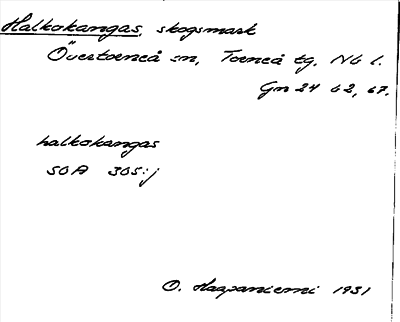 Bild på arkivkortet för arkivposten Halkokangas