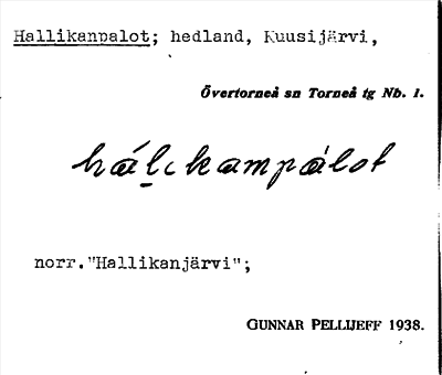 Bild på arkivkortet för arkivposten Hallikanpalot