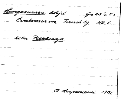 Bild på arkivkortet för arkivposten Hangasvaara