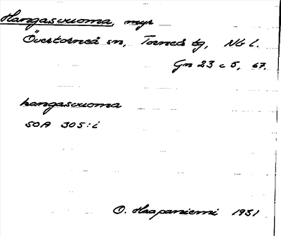 Bild på arkivkortet för arkivposten Hangasvuoma