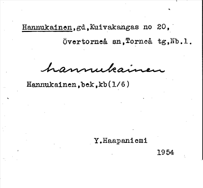 Bild på arkivkortet för arkivposten Hannukainen